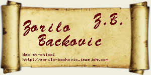 Zorilo Backović vizit kartica